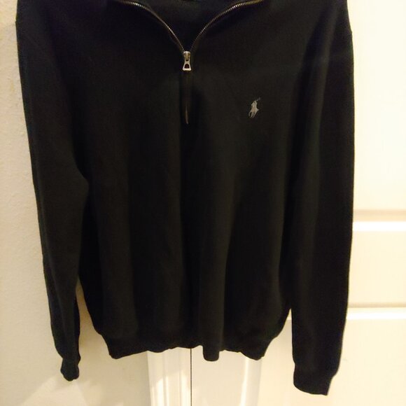 Ralph Lauren Polo Mens black Pullover Quarter Zip Mock Collar XXL TTG - Picture 3 of 6
